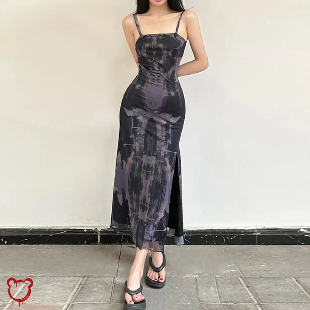 Doomed Mesh Tie - Dye Dress - The Cursed Closet