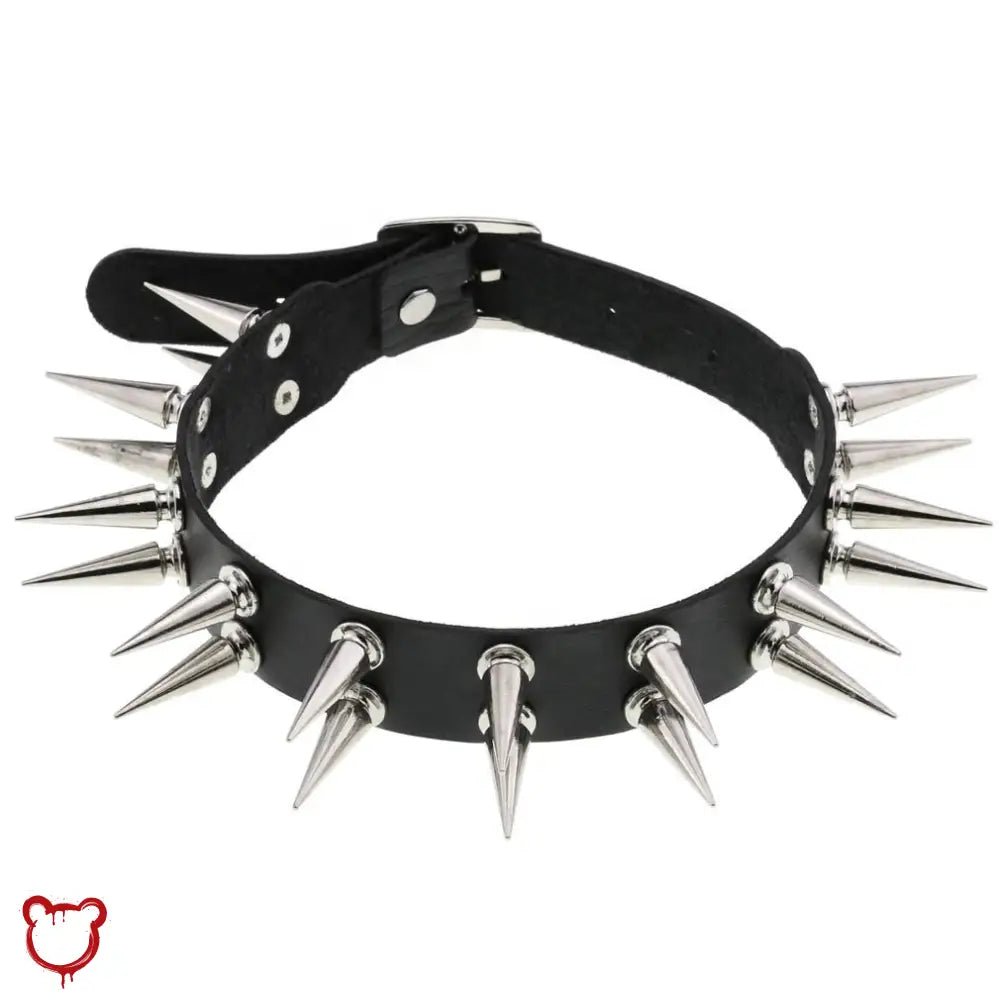 "Double Row Gothic Rivet Choker" - The Cursed Closet