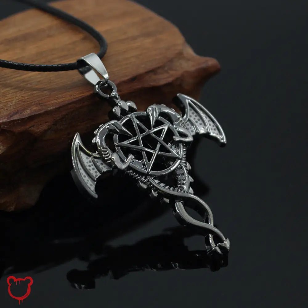 "Dragon Pentagram Pendant Necklace" - The Cursed Closet