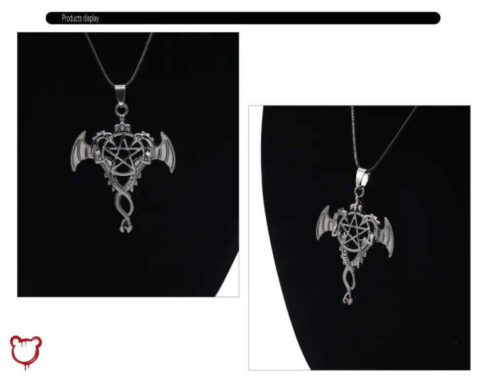"Dragon Pentagram Pendant Necklace" - The Cursed Closet