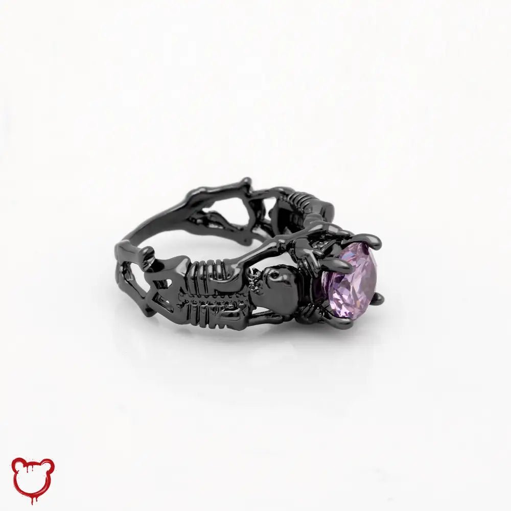Duo Death: Black - Purple Stone Ring. - The Cursed Closet