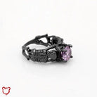 Duo Death: Black - Purple Stone Ring. - The Cursed Closet