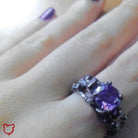 Duo Death: Black - Purple Stone Ring. - The Cursed Closet