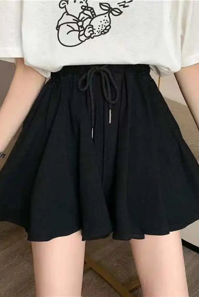 Elasticated Waist Gothic Skort - The Cursed Closet