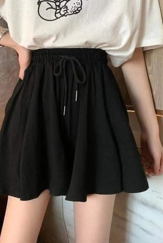 Elasticated Waist Gothic Skort - The Cursed Closet