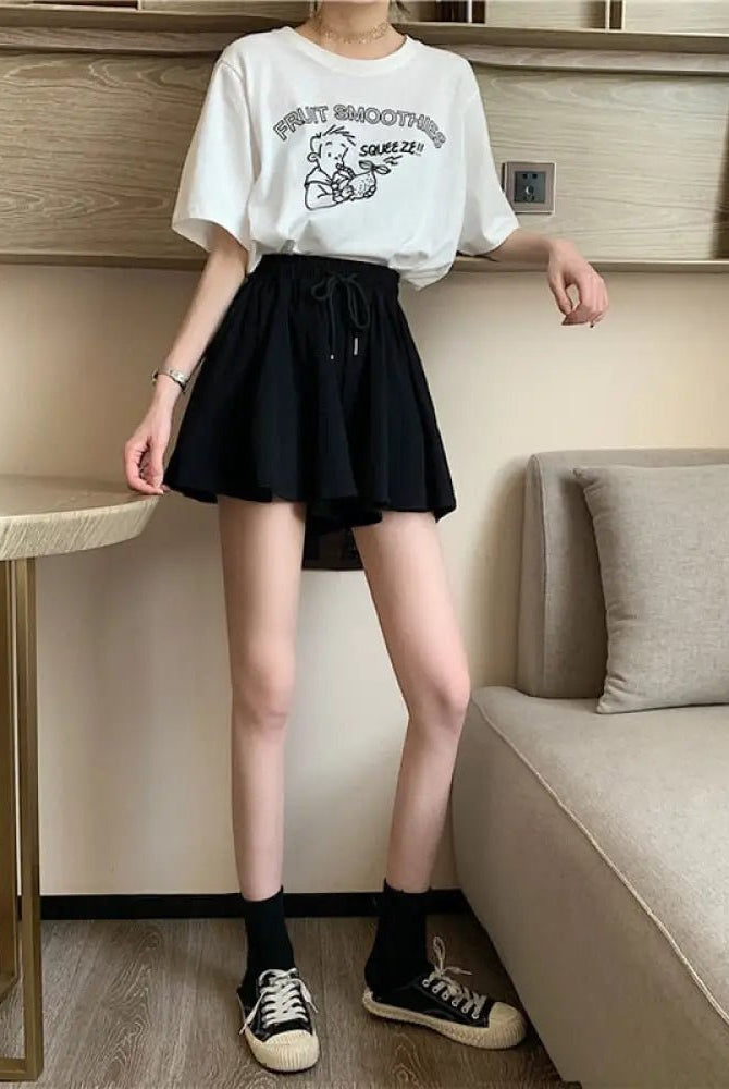 Elasticated Waist Gothic Skort - The Cursed Closet