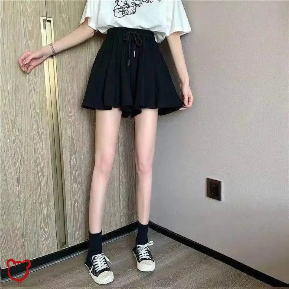 Elasticated Waist Gothic Skort - The Cursed Closet