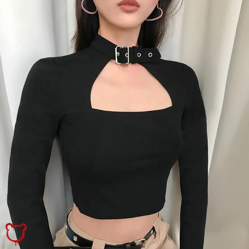 Elegant Ebony Crop Top - The Cursed Closet