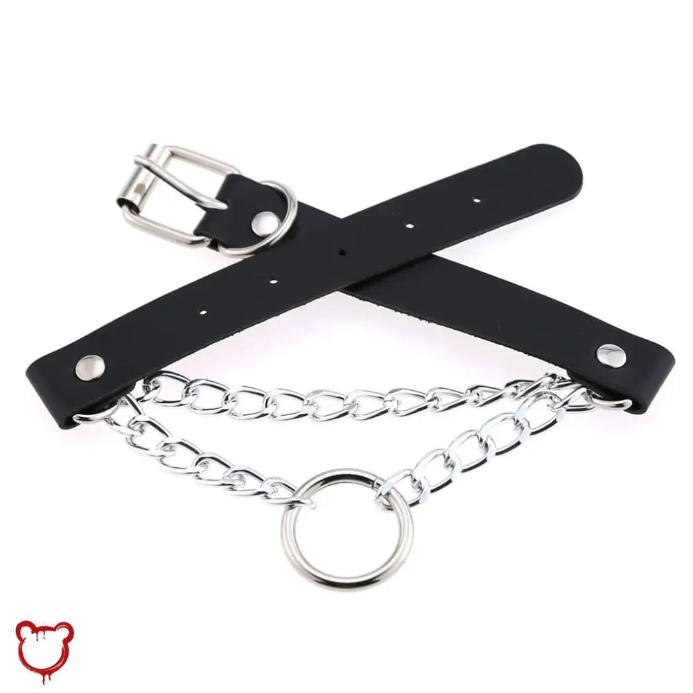 Escape' PU Faux Leather O Ring Chain Vegan Choker - The Cursed Closet