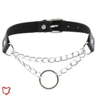 Escape' PU Faux Leather O Ring Chain Vegan Choker - The Cursed Closet