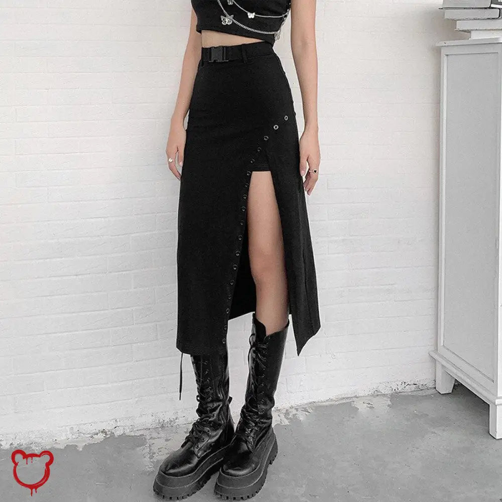 Evil Kin' Harajuku Slit Skirt - The Cursed Closet