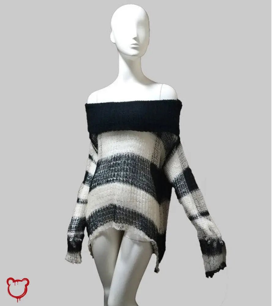 Falter' Grunge Sweater - Black/White - The Cursed Closet
