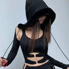 Faux Fur Hood Cropped Top - The Cursed Closet