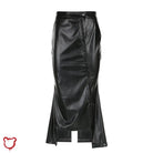 Faux Leather Asymmetrical Skirt Clothing