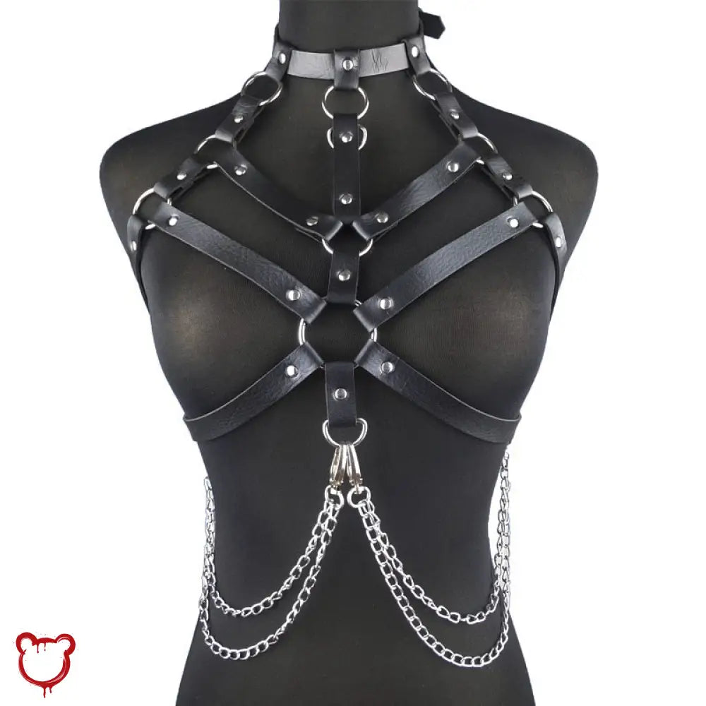 Faux Leather Body Choker Harness Accessories