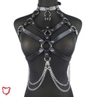 Faux Leather Body Choker Harness Accessories