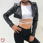 Faux Leather Crop Jacket - The Cursed Closet