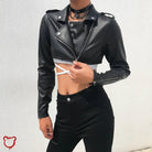 Faux Leather Crop Jacket - The Cursed Closet