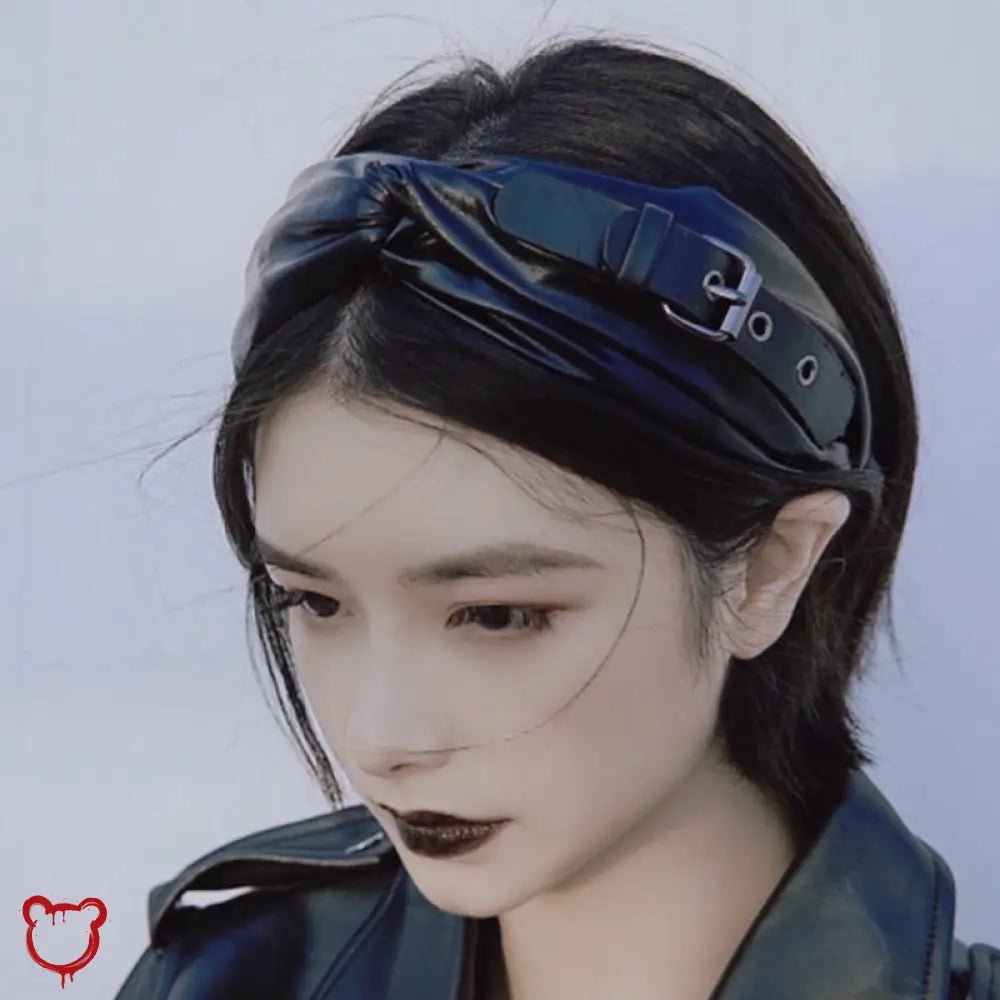 Faux Leather Hair Band - Black - The Cursed Closet
