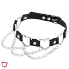 Faux Leather Heart Chain Choker' - The Cursed Closet