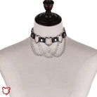 Faux Leather Heart Chain Choker' - The Cursed Closet