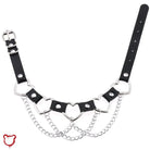 Faux Leather Heart Chain Choker' - The Cursed Closet