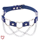 Faux Leather Heart Chain Choker' - The Cursed Closet