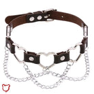 Faux Leather Heart Chain Choker' - The Cursed Closet