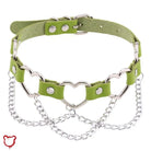 Faux Leather Heart Chain Choker' - The Cursed Closet