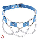 Faux Leather Heart Chain Choker' - The Cursed Closet
