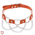 Faux Leather Heart Chain Choker' - The Cursed Closet