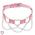 Faux Leather Heart Chain Choker' - The Cursed Closet
