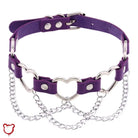 Faux Leather Heart Chain Choker' - The Cursed Closet