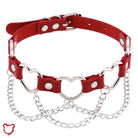 Faux Leather Heart Chain Choker' - The Cursed Closet