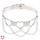 Faux Leather Heart Chain Choker' - The Cursed Closet