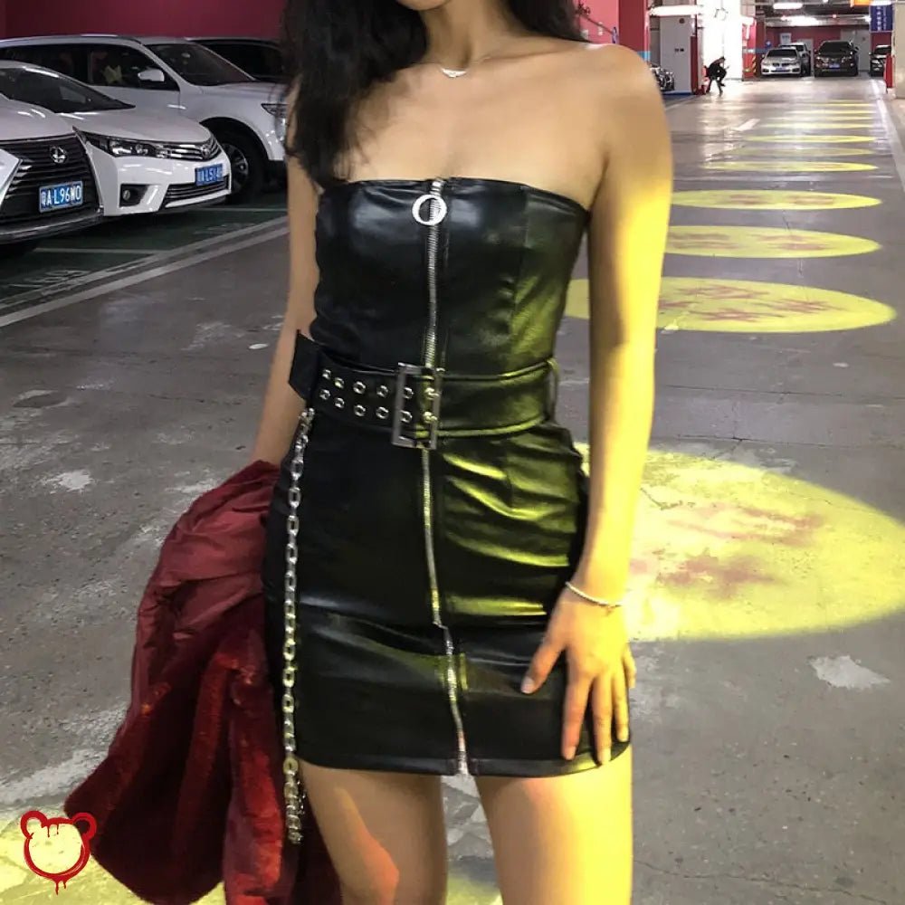 Faux Leather Mini Dress by Betty's - The Cursed Closet