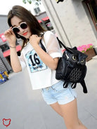 Faux Leather Owl Embroidery Backpack - The Cursed Closet