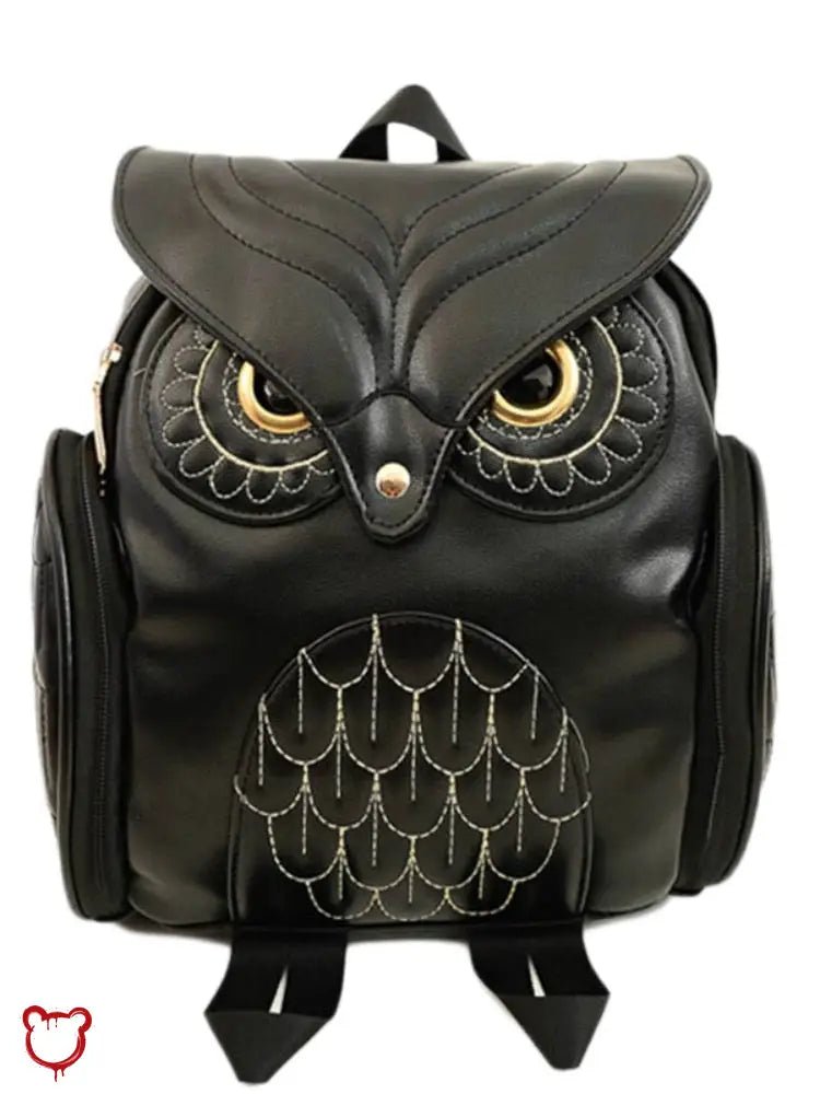 Faux Leather Owl Embroidery Backpack - The Cursed Closet