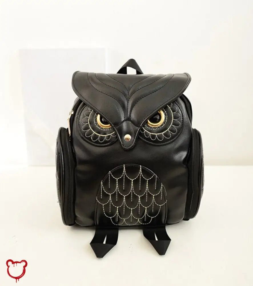 Faux Leather Owl Embroidery Backpack - The Cursed Closet