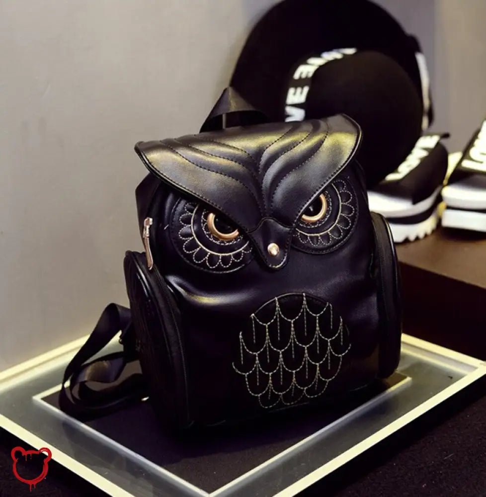 Faux Leather Owl Embroidery Backpack - The Cursed Closet
