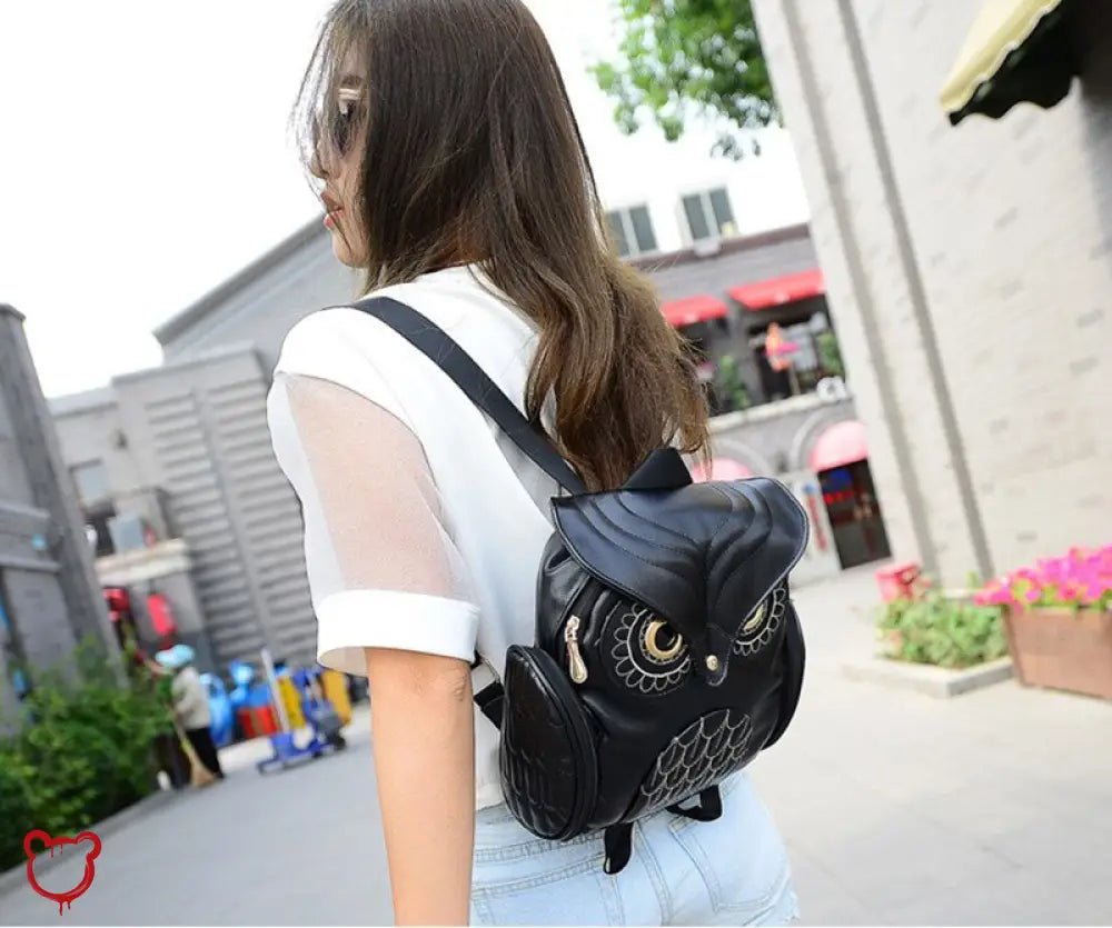 Faux Leather Owl Embroidery Backpack - The Cursed Closet