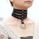 Faux Leather Ring Choker - Multi Layer - The Cursed Closet