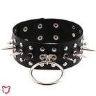 Faux Leather Spike Choker - Black - The Cursed Closet