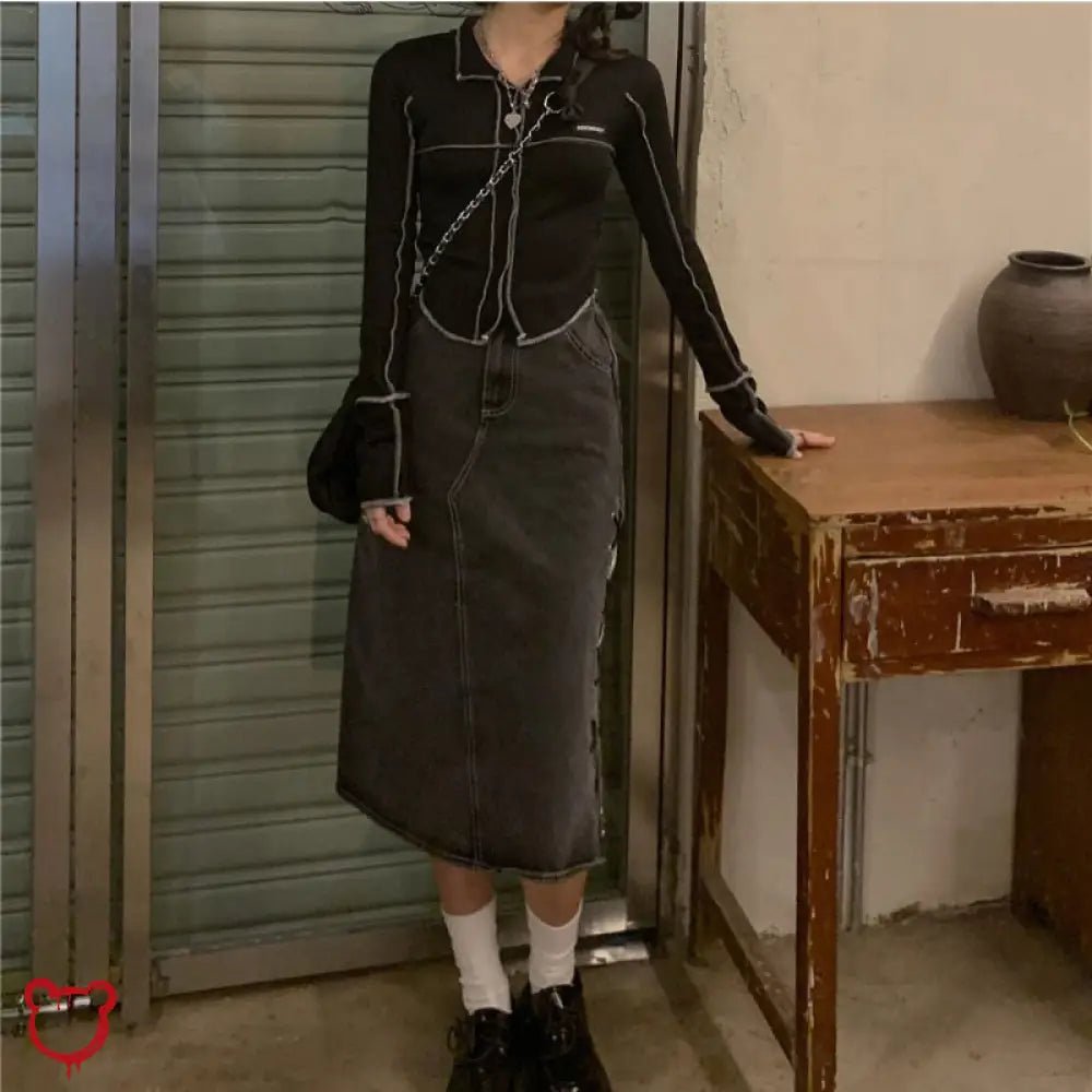 "Fear Shock Knit Crop Top" - The Cursed Closet