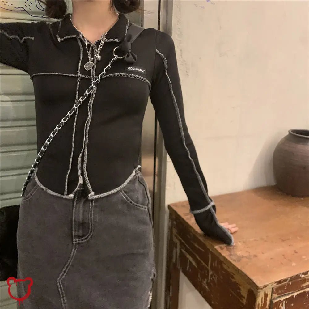 "Fear Shock Knit Crop Top" - The Cursed Closet