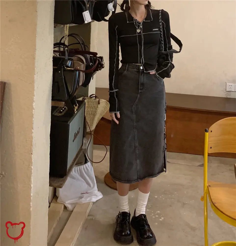 "Fear Shock Knit Crop Top" - The Cursed Closet