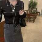 "Fear Shock Knit Crop Top" - The Cursed Closet