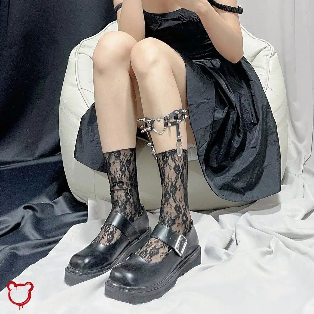 Floral Calf Socks - Lolita - The Cursed Closet