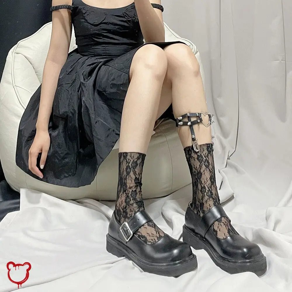 Floral Calf Socks - Lolita - The Cursed Closet