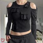 Fog' Shoulder Long Sleeve Top - The Cursed Closet